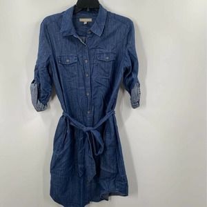 Banana Republic Shirt Dress Chambray Belted Pocket